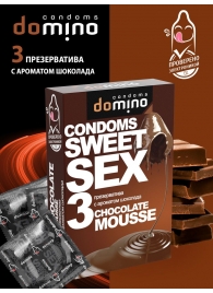 Презервативы для орального секса DOMINO Sweet Sex с ароматом шоколадного мусса - 3 шт. - Domino - купить с доставкой в Туле
