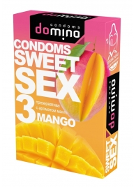 Презервативы для орального секса DOMINO Sweet Sex с ароматом манго - 3 шт. - Domino - купить с доставкой в Туле