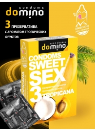 Презервативы для орального секса DOMINO Sweet Sex с ароматом тропических фруктов - 3 шт. - Domino - купить с доставкой в Туле
