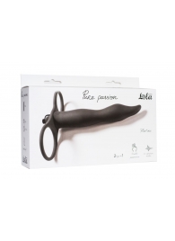 Черная вибронасадка для двойного проникновения Flirtini - 15,9 см. - Lola Games - купить с доставкой в Туле