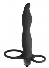 Черная вибронасадка для двойного проникновения Flirtini - 15,9 см. - Lola Games - купить с доставкой в Туле