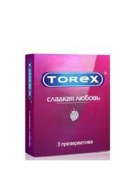 Презервативы Torex  Сладкая любовь  с ароматом клубники - 3 шт. - Torex - купить с доставкой в Туле