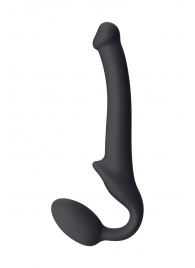 Черный безремневой страпон Silicone Bendable Strap-On S - Strap-on-me - купить с доставкой в Туле