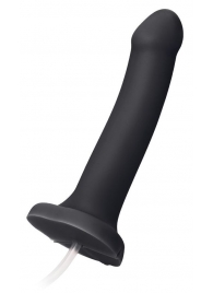 Черный фаллос с имитацией эякуляции Silicon Cum Dildo L - 19,6 см. - Strap-on-me - купить с доставкой в Туле