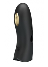 Черная вибронасадка на палец с электростимуляцией Marico - Baile - купить с доставкой в Туле