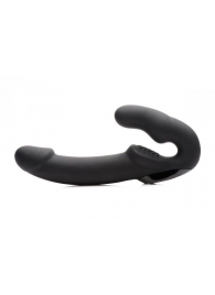Черный безремневой страпон Urge Silicone Strap On с пультом ДУ - 24 см. - XR Brands - купить с доставкой в Туле