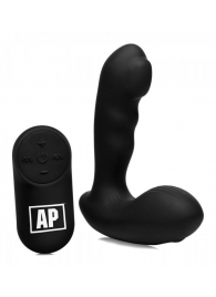 Черный стимулятор простаты Alpha-Pro 7X P-Milker Silicone Prostate Stimulator with Milking Bead - XR Brands - в Туле купить с доставкой