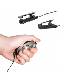 Черные электрические зажимы для сосков Shock Therapy Nipple Clamps - Pipedream - купить с доставкой в Туле