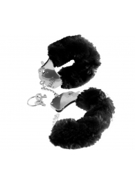 Металлические наручники Furry Love Cuffs с черным мехом - Pipedream - купить с доставкой в Туле