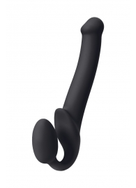 Черный безремневой страпон Silicone Bendable Strap-On M - Strap-on-me - купить с доставкой в Туле