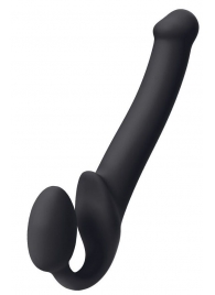 Черный безремневой страпон Silicone Bendable Strap-On M - Strap-on-me - купить с доставкой в Туле