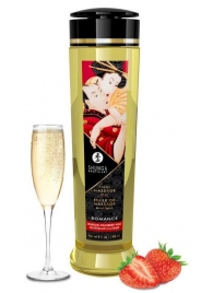 Массажное масло с ароматом клубники и шампанского Romance - 240 мл. - Shunga - купить с доставкой в Туле