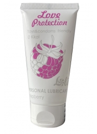 Лубрикант на водной основе с ароматом малины Love Protection Raspberry - 50 мл. - Lola Games - купить с доставкой в Туле