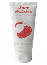 Лубрикант на водной основе с ароматом малины Love Protection Strawberry - 50 мл. - Lola Games - купить с доставкой в Туле