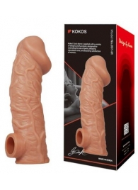 Телесная насадка на фаллос с фиксацией мошонки EXTREME SLEEVE - 15,6 см. - KOKOS - в Туле купить с доставкой