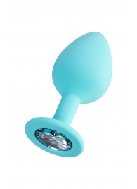 Мятная анальная втулка Brilliant с прозрачным кристаллом - 8 см. - ToyFa - купить с доставкой в Туле