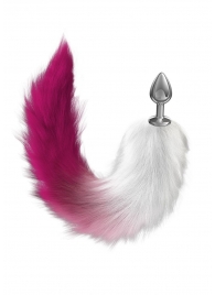 Серебристая анальная пробка с розовым хвостом Starlit - Lola Games - купить с доставкой в Туле