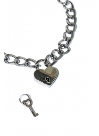 Серебристый ошейник Embrace с ключиком - Lola Games - купить с доставкой в Туле