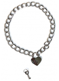 Серебристый ошейник Embrace с ключиком - Lola Games - купить с доставкой в Туле