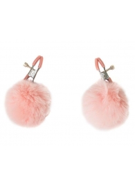 Зажимы на соски Angelic с розовыми меховыми шариками - Lola Games - купить с доставкой в Туле