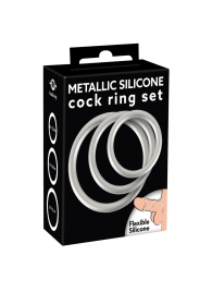 Набор из 3 эрекционных колец под металл Metallic Silicone Cock Ring Set - Orion - в Туле купить с доставкой