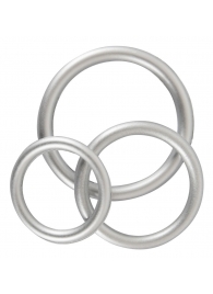 Набор из 3 эрекционных колец под металл Metallic Silicone Cock Ring Set - Orion - в Туле купить с доставкой