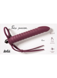 Бордовая вибронасадка для двойного проникновения Rori - 17 см. - Lola Games - купить с доставкой в Туле
