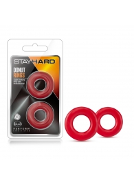 Набор из 2 красных эрекционных колец Stay Hard Donut Rings - Blush Novelties - в Туле купить с доставкой