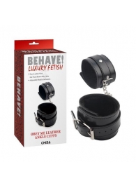 Черные оковы на ноги Obey Me Leather Ankle Cuffs - Chisa - купить с доставкой в Туле