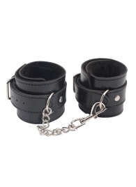 Черные оковы на ноги Obey Me Leather Ankle Cuffs - Chisa - купить с доставкой в Туле