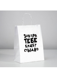 Подарочный пакет  Завтра тебе будет стыдно  - 30 х 24 см. - UPAK LAND - купить с доставкой в Туле