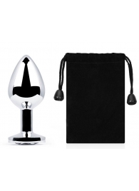 Серебристая анальная пробка с прозрачным стразом - 7,2 см. - Anal Jewelry Plug - купить с доставкой в Туле