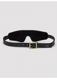 Черная плотная маска на глаза Bound to You Faux Leather Blindfold - Fifty Shades of Grey - купить с доставкой в Туле