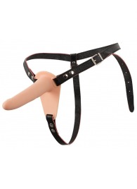 Телесный поясной страпон с вибрацией Vibrating Strap-On - 15,7 см. - Orion - купить с доставкой в Туле