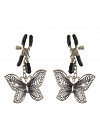 Зажимы на соски с бабочками Butterfly Nipple Clamps - Pipedream - купить с доставкой в Туле
