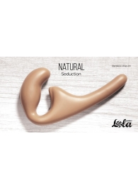 Бежевый безремневой страпон Seduction - 20,5 см. - Lola Games - купить с доставкой в Туле