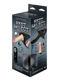 Черный женский пояс BEST SELECT с 3 насадками и вибрацией - LOVETOY (А-Полимер) - купить с доставкой в Туле