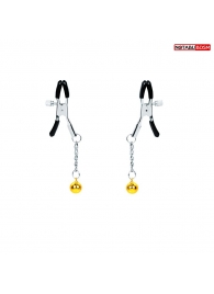 Оригинальные зажимы на соски с желтыми шариками - Notabu - купить с доставкой в Туле