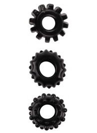 Набор из 3 черных эрекционных колец SET OF 3 COCKRINGS - Dream Toys - в Туле купить с доставкой