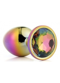 Голографическая анальная втулка с радужным кристаллом - 7,1 см. - Dream Toys - купить с доставкой в Туле