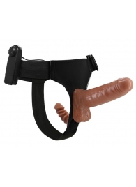 Страпон с вагинальной пробкой и вибрацией Ultra Passionate Harness - 16 см. - Baile - купить с доставкой в Туле