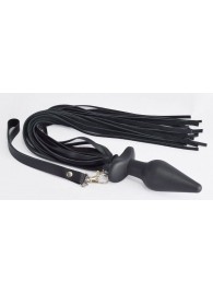 Черная анальная пробка с плетью - Sitabella - купить с доставкой в Туле