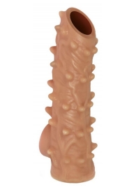 Телесная насадка с шипами и открытой головкой Nude Sleeve M - 12 см. - KOKOS - в Туле купить с доставкой