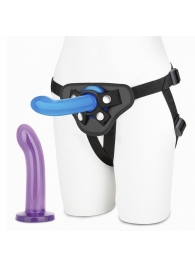 Страпон унисекс Beginners Strap-On с 2 насадками - 15 и 13 см. - Lux Fetish - купить с доставкой в Туле