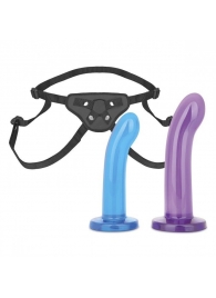 Страпон унисекс Beginners Strap-On с 2 насадками - 15 и 13 см. - Lux Fetish - купить с доставкой в Туле