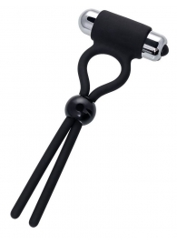 Черное эрекционное лассо Ect с виброэлементом - A-toys - в Туле купить с доставкой