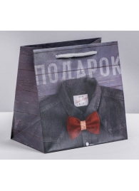 Ламинированный квадратный пакет «Мужской стиль» - 14 х 14 х 9 см. - Сима-Ленд - купить с доставкой в Туле