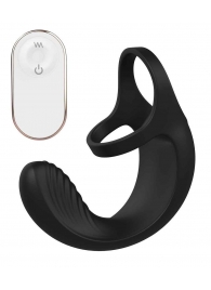 Черный анальный стимулятор с эрекционными кольцами Remote Couple Teaser - Dream Toys - в Туле купить с доставкой
