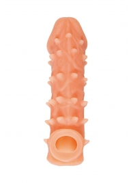Телесная закрытая насадка с пупырышками Cock Sleeve Size M - 15,6 см. - KOKOS - в Туле купить с доставкой