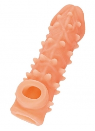 Телесная закрытая насадка с пупырышками Cock Sleeve Size L - 17,6 см. - KOKOS - в Туле купить с доставкой